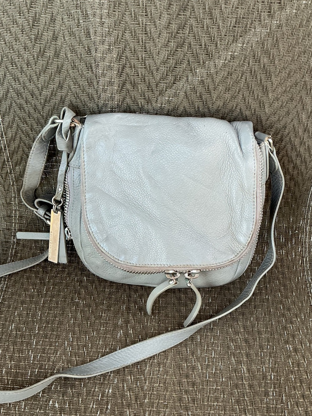 Vince Camuto Gray Leather BAILY Crossbody Bag